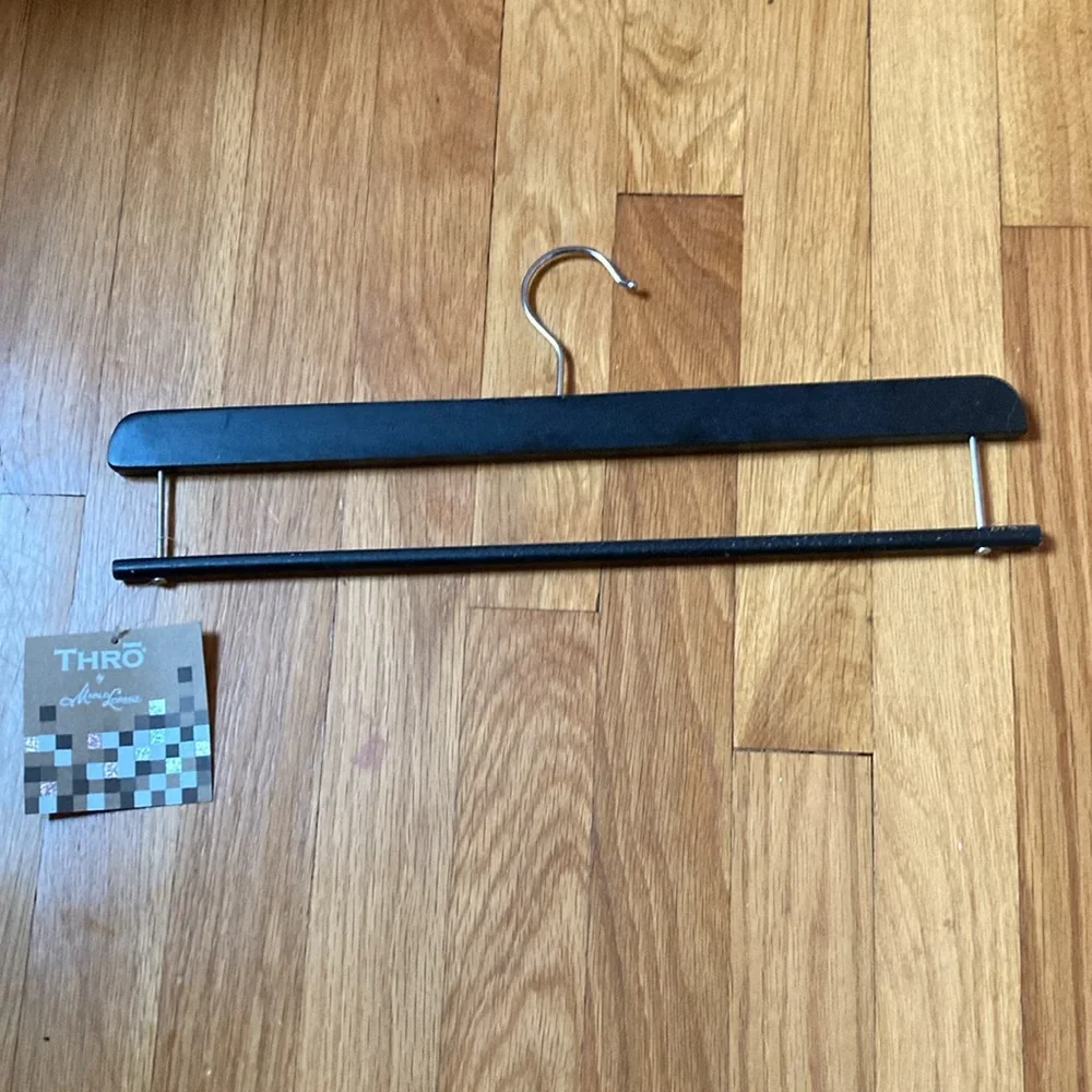 NWT Thro Marlo Lorenz Black wooden Slacks Hanger